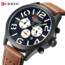 CURREN 8244 New2019 Brand Luxury Sports Chronograph Quartz Men Watches Fashion Casual Wristwatches For Leather Relogio Masculino